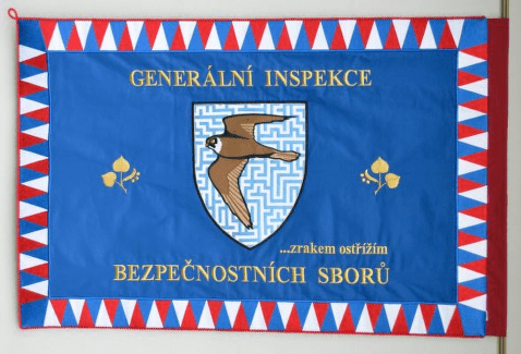 Vyšívaný prapor Generální inspekce bezpečnostních sborů GIPS