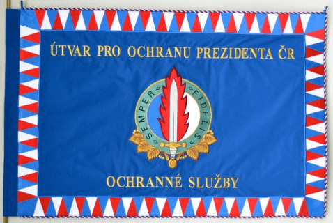 Útvar pro ochranu prezidenta ČR vyšívaný prapor