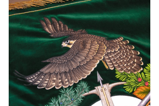 Myslevecká vlajka - Velebný & Fam detail sokol