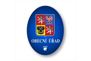 smaltovaný ovál OU se státním znakem modrý