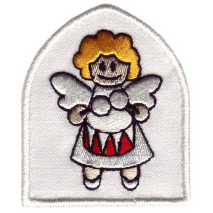 Andělíček s bubínkem vánoční ozdobička, ale i nášivka