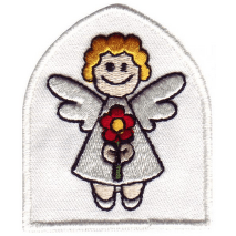 Andělíček s kytičkou vánoční ozdobička, ale i nášivka