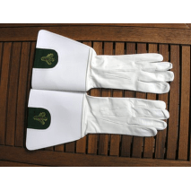 Myslivecké rukavice s vyšitým smrkovým jehličím - kožené