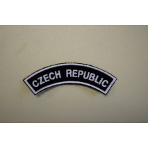 Domovenka nášivka Czech Republic bíle vyšitá na černém podkladu