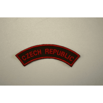 Domovenka nášivka Czech Republic červeně vyšitá na zeleném podkladu