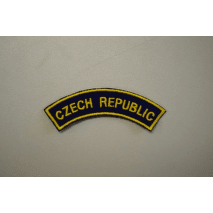 Domovenka nášivka Czech Republic žlutě vyšitá na modrém podkladu