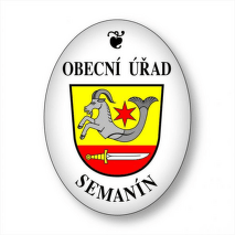 smaltovaný ovál OU se znakem bílý