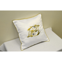 Vyšívaný saténový polštářek 40x40 rybářský motiv (5)