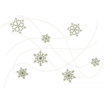 Vánoční úzký ubrus - štola 200x30 cm s výšivkou - motiv vločky 3 A