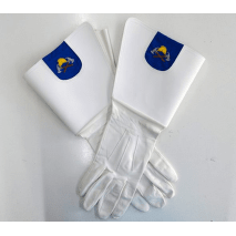 Hasičské rukavice s helmou a sekyrkami (1)