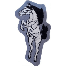 kůň stříbrný nášivka