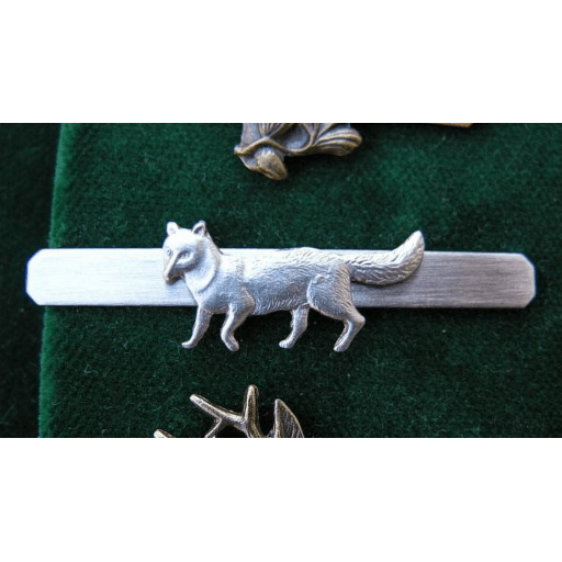 Kravatová spona - liška stríbrná matná