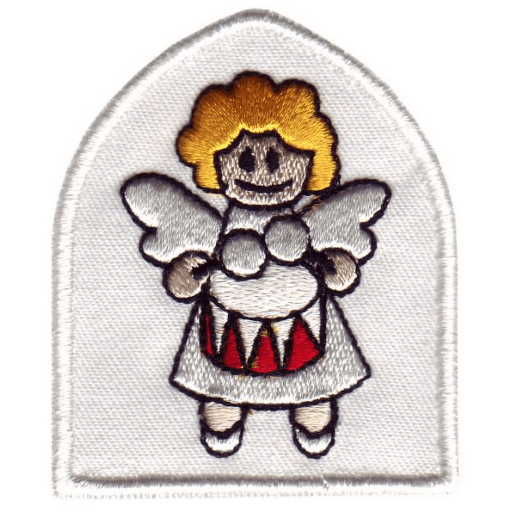 Andělíček s bubínkem vánoční ozdobička, ale i nášivka