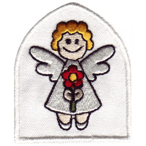 Andělíček s kytičkou vánoční ozdobička, ale i nášivka