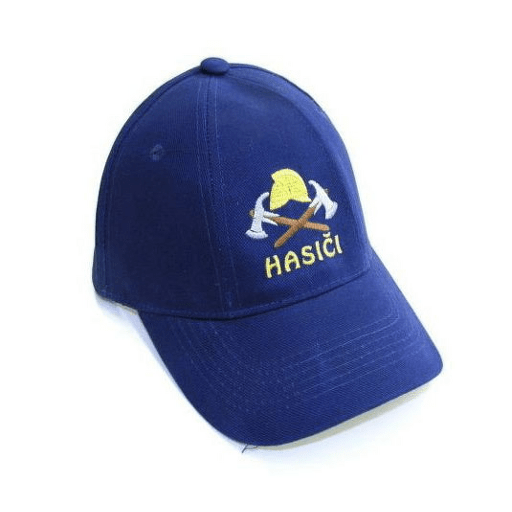 Čepice hasičská modrá s hasičskými motivy