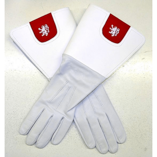 Slavnostní rukavice s vyšitým Českým lvem
