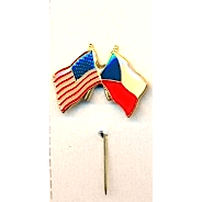 Odznak vlaječka USA a ČR na jehle