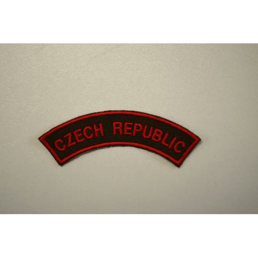 Domovenka nášivka Czech Republic červeně vyšitá na zeleném podkladu