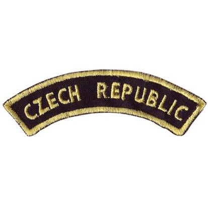 Domovenka nášivka Czech Republic vyšítá žlutě na černém podkladu