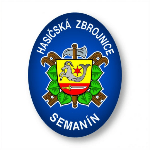 smaltovaný ovál Hasičská zbrojnice s obecním modrý