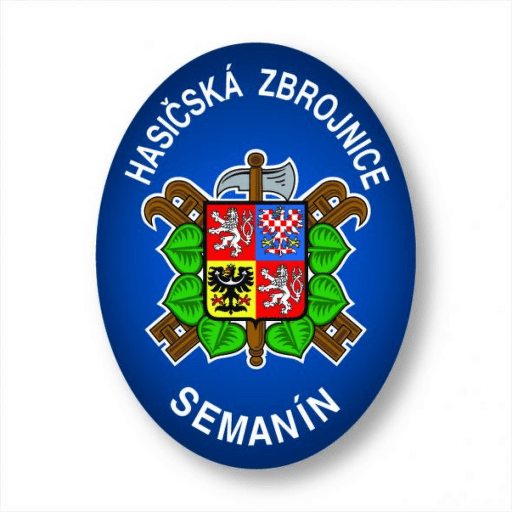 smaltovaný ovál Hasičská zbrojnice se státním modrý