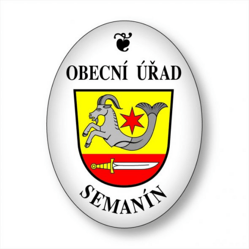 smaltovaný ovál OU se znakem bílý