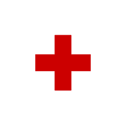 ervený kříž tištěná vlajka