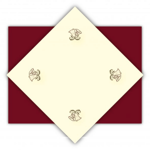 Vánoční ubrus 80x80 cm s výšivkou - motiv zvonky A