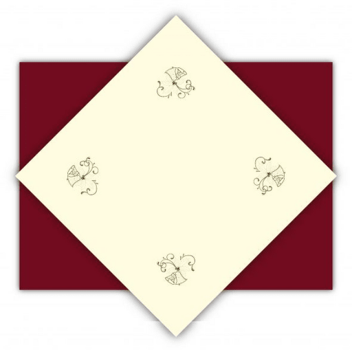 Vánoční ubrus 80x80 cm s výšivkou - motiv zvonky s lístečky A