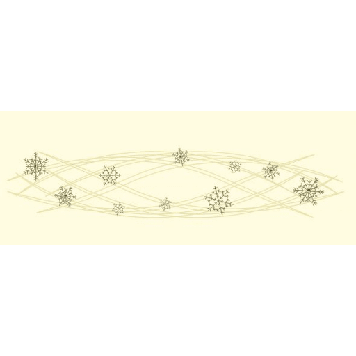 Vánoční úzký ubrus - štola 200x30 cm s výšivkou - motiv vločky 2 A