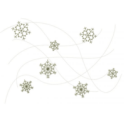 Vánoční úzký ubrus - štola 200x30 cm s výšivkou - motiv vločky 3 A