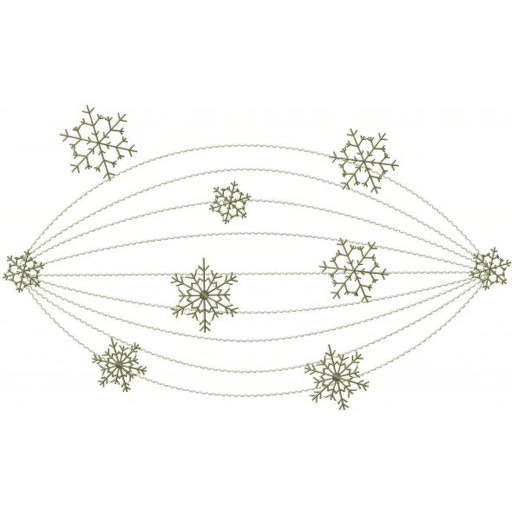 Vánoční úzký ubrus - štola 200x30 cm s výšivkou - motiv vločky 4 A
