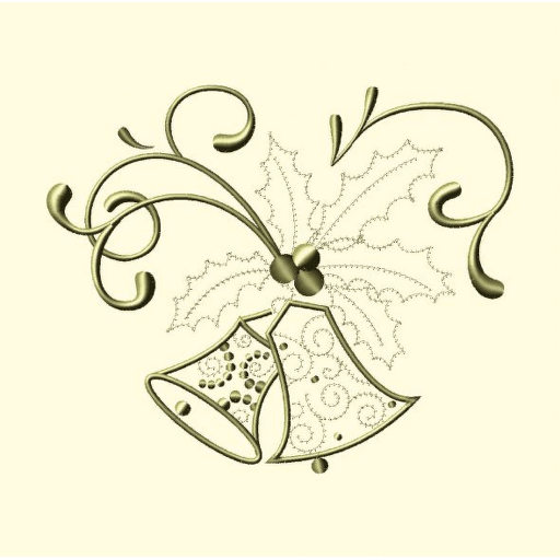 Vánoční úzký ubrus - štola 200x30 cm s výšivkou - motiv zvonky A