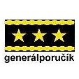 Vojenská nášivka - hodnost Generálporučík