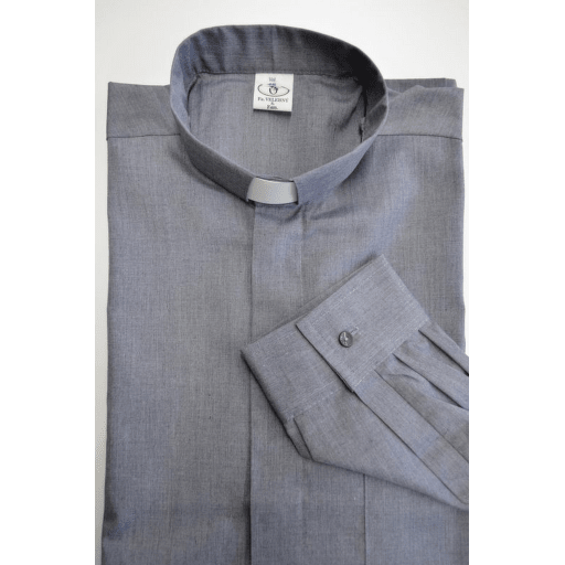 košile kněžská antracit dlouhý rukáv