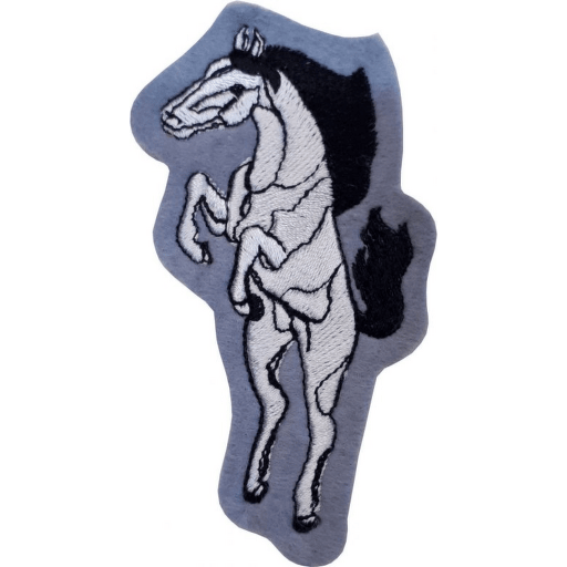 kůň stříbrný nášivka
